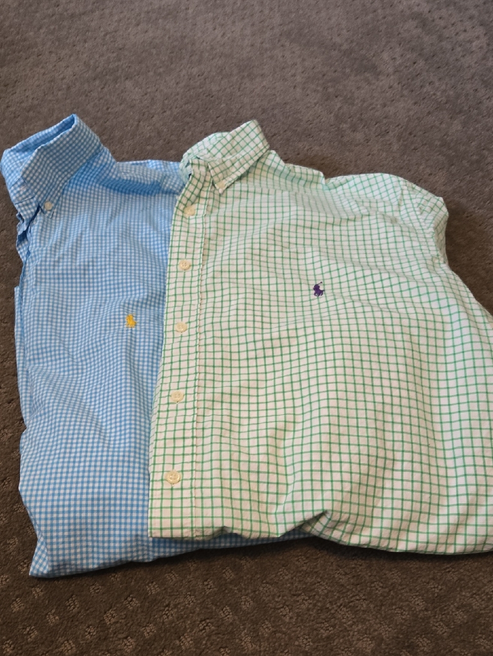 Men's Polo Ralph Lauren 2XLT Button-Down Check Shirt - Green And Blue